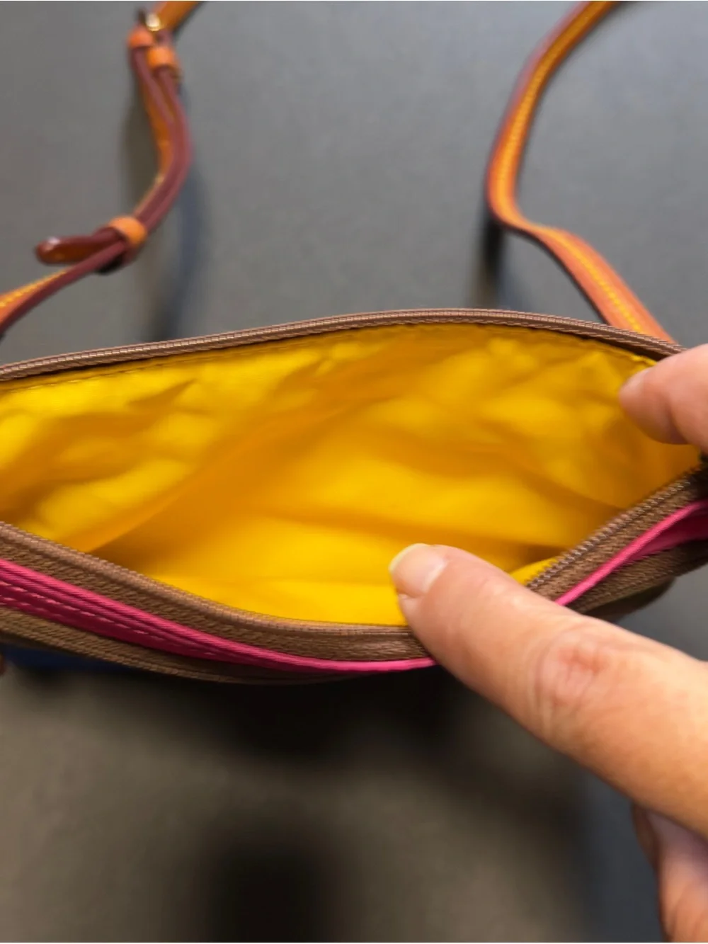 Vintage Dooney & Bourke Neon Colorblock Crossbody Bag, Y2K